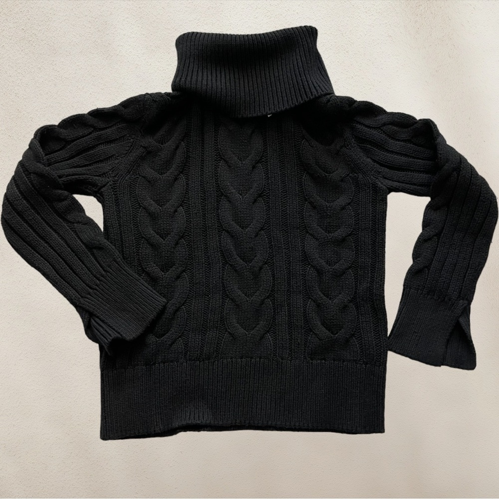 Banana Republic Black Cotton Turtleneck- Small NWT